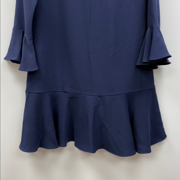 NWT Tuckernuck Sail to Sable Crepe Flutter Sleeve Ruffle Shift Mini Dress Navy 8 - Picture 4 of 9